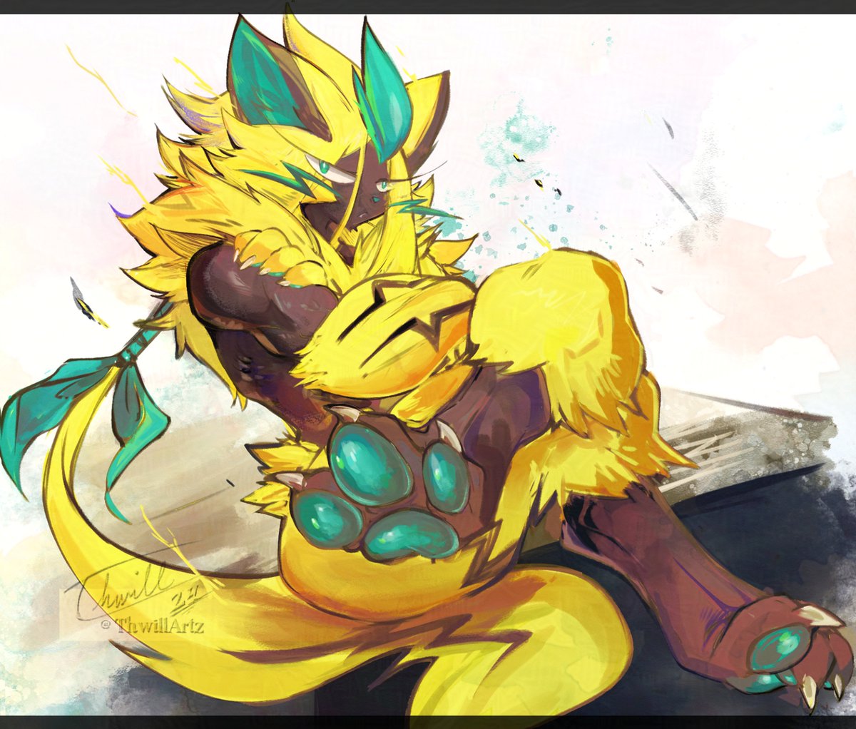 Zappy sitting 🌩️