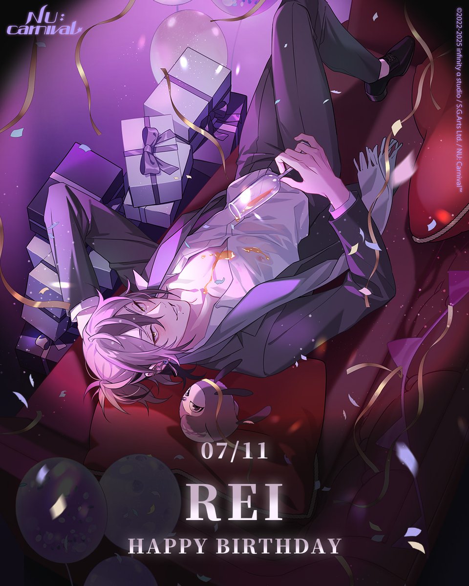 NUCarnivalEn's tweet image. \🎂 Happy Birthday Rei 🎂/
"Hold a birthday speech? Hmm... This year's party is quite laidback, and Father seems satisfied."
"What? Do I look a little different than usual...?"
"Ha, relax, I just had a little too much to drink and feel a bit drowsy."
"But... the party isn't…