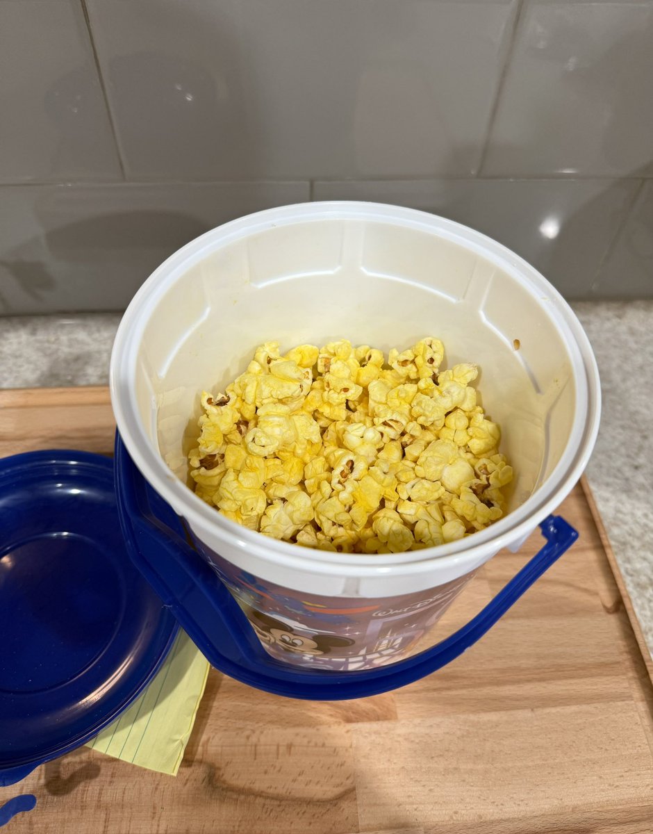 jrnosef's tweet image. Disney World Popcorn over three years old and it still looks, smells, and feels the exact same.
