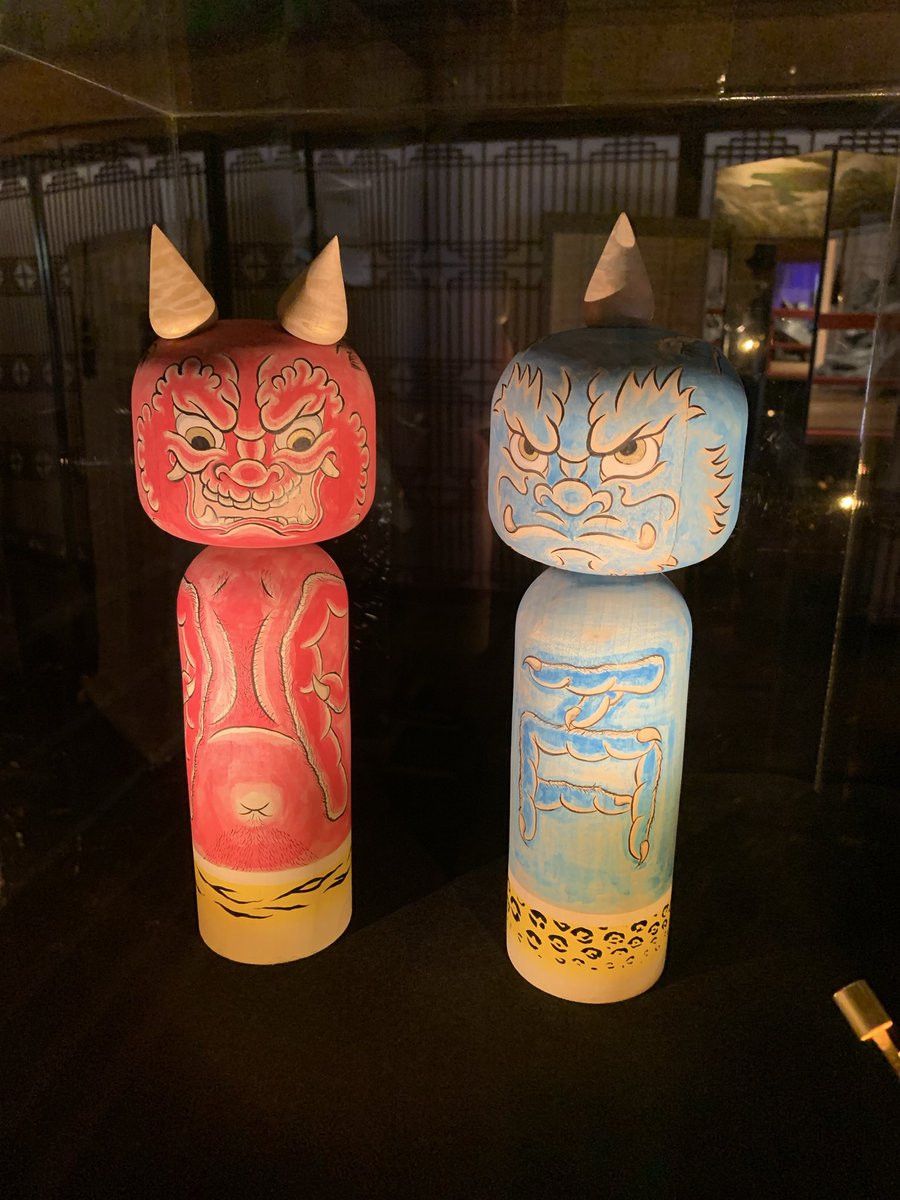 石巻こけし 鬼さん 節分 正月 ペアこけし 美品 石巻こけし 鬼