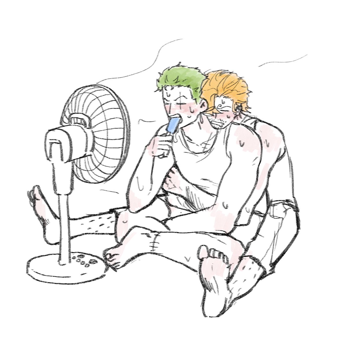 산조로🕒⚔️
#サンゾロ
#sanzo 

더워요🧊💦