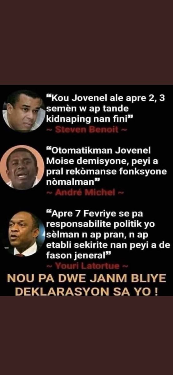 Neglatortue's tweet photo. Nou pa sipoze janm bliye ti malandren sa yo pèp Ayisyen, m te konn toujou di wi Prezidan Jovenel te fè pati problèm Ayiti paske se li ki te Prezidan sa m remake li p at janm problèm la vre jan restavèk sa yo te konn di a . https://t.co/Qs6EzF0cLY