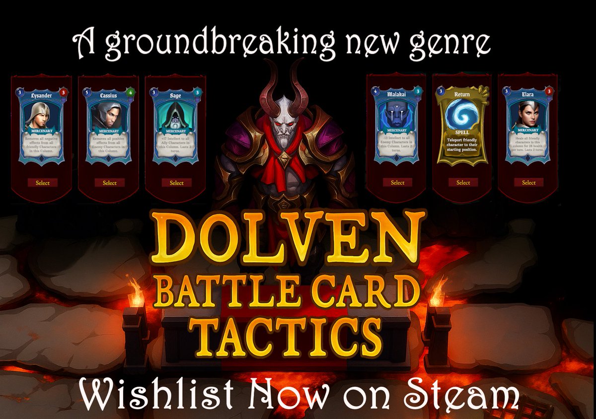 Introducing Battle Card Tactics: a groundbreaking new genre fusing strategic card play with turn-based RPG combat.   Full game to be released October 25!
Play the free Demo Now.
store.steampowered.com/app/2369850/Do… #indiegame #steamgame #rpggame #turnbasedtactics #cardbattler