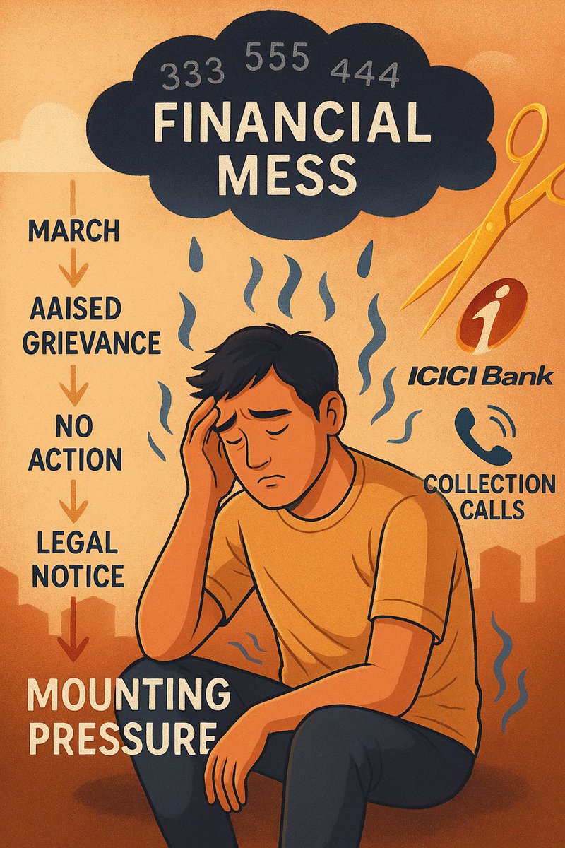Satya079Satya's tweet image. Trusted law, @ICICIBank,@RBI
Bought a legally registered home
Is now stuck in a High Court dispute due to your faulty due diligence
Receives no support, only collection harassment
I didn’t default — your system did.
@FinMinIndia @PMOIndia
#MiddleClassCrisis #BankFailure