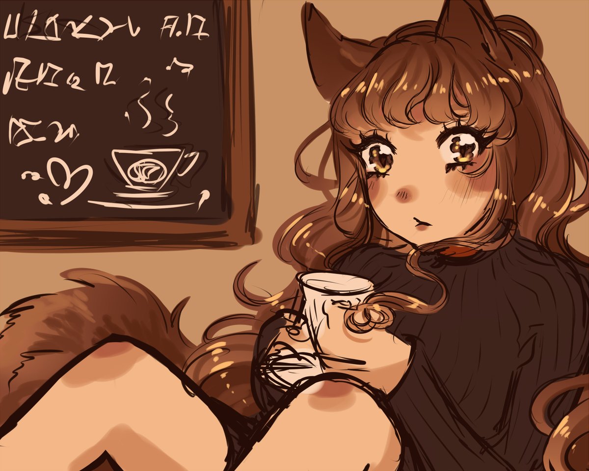 LittleAleu's tweet image. Cozy Cafe drawing of Anjolie ~
I adore browns and neutral colors 🥰
Blessings ~ Aleu