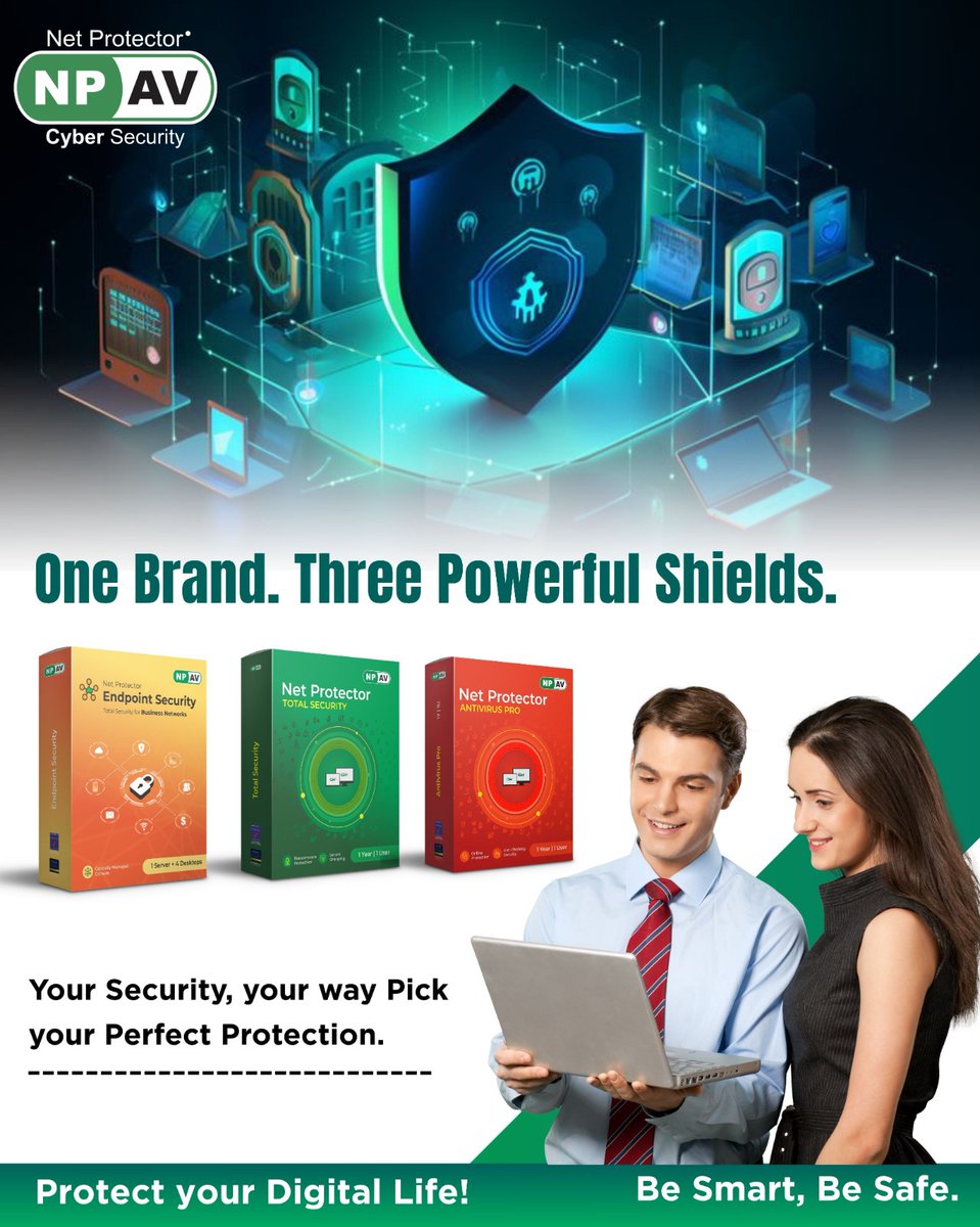 netprotector's tweet image. One Protector. Complete protection 
From viruses to ransomware, from data theft to online scams —
Net Protector guards it all.
✅ Total Security
✅ Real-Time Defense
✅ Peace of Mind, Always

One name. Complete protection.
#NetProtector  #AllInOneProtection #CyberSafety #NPAV