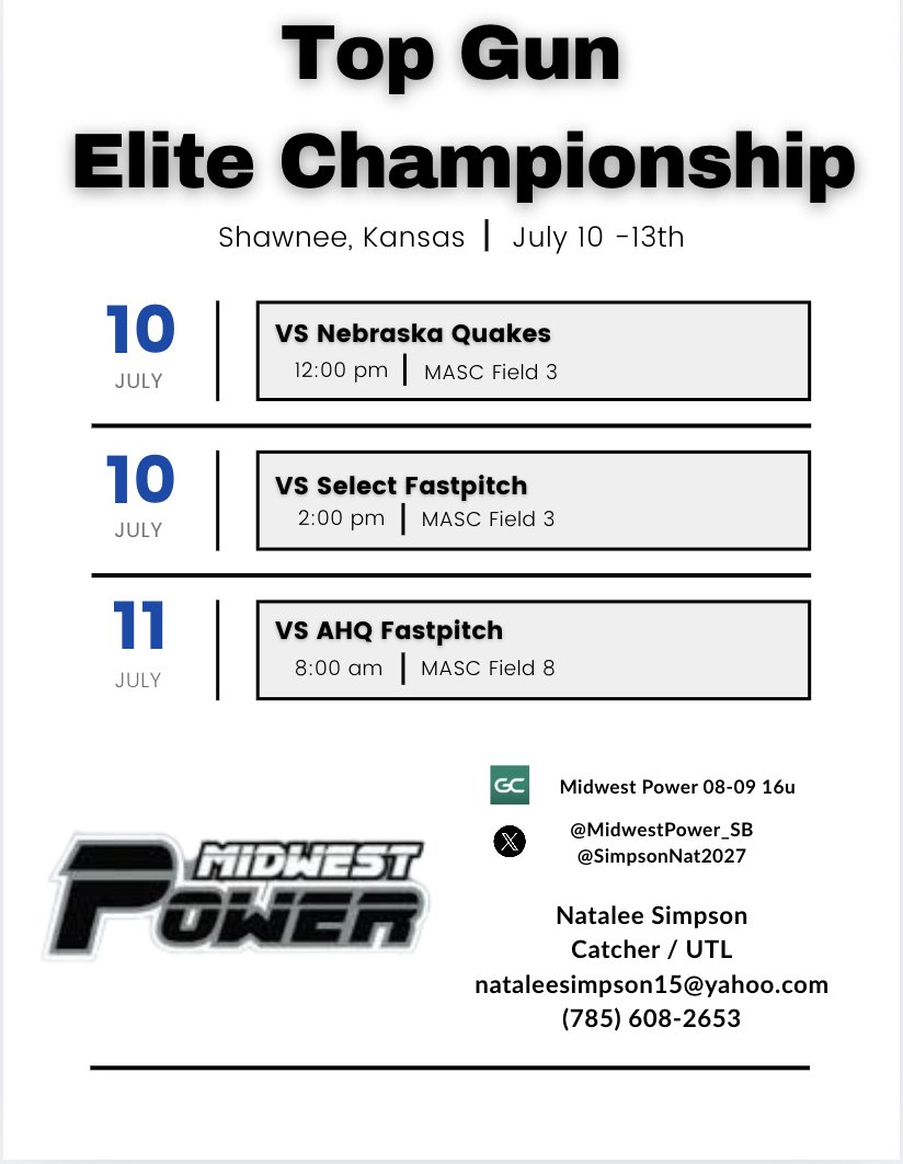 Going to compete in the Top Gun Elite Championship this weekend! Hope to see you there!!💙