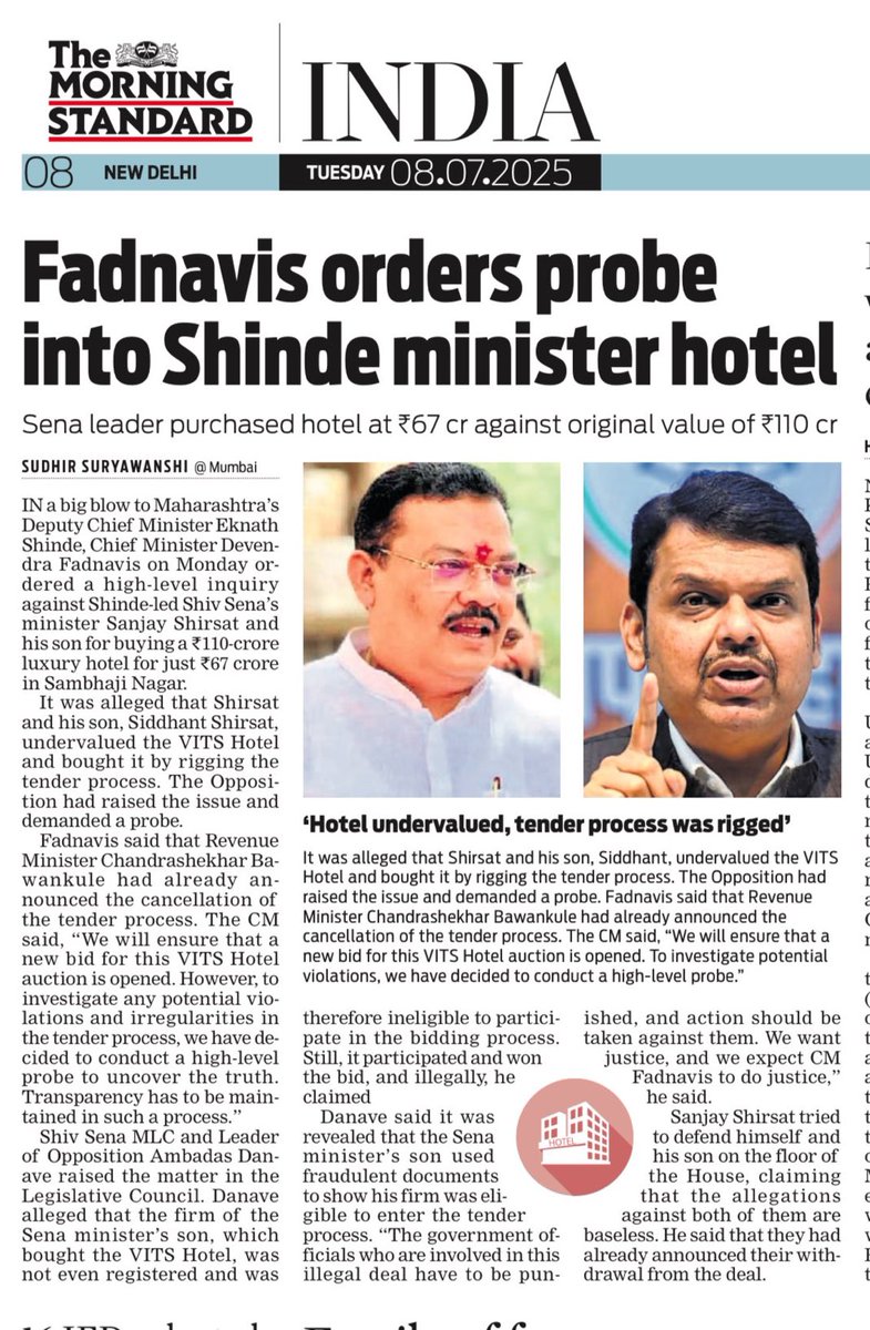 Ordering probe is one thing, what is the timeline of probe and if found guilty what’s the action that will be taken against the Khoke Mantri of Shah Sena?