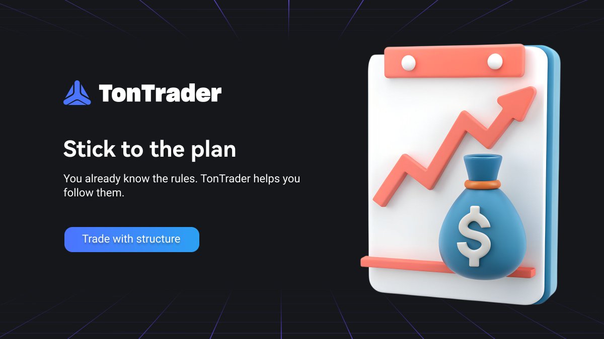 You already know what you should be doing.

Setting stops. Following plans. Waiting for clean setups.

The hard part is sticking to it. That’s what TonTrader is for.

→ Trade with structure inside Telegram: t.me/TonTraderCrypt…