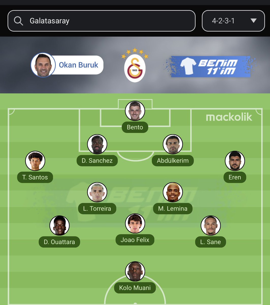 Galatasaray 4-2-3-1 oynar, 4-3-3 oynar, 4-3-1-2 oynar ama 3’lü defans oynamaz, oynamamalı. Kadron belli, elindekiler belli.

Bana Osimhen geldikten sonra;

Kaleye: BENTO MATHEUS
Sağ beke: TİAGO SANTOS
Sağ Kanada : DANGO OUATTARA’yı alın,

Gerisi size kalsın. İster 10 numara alın,