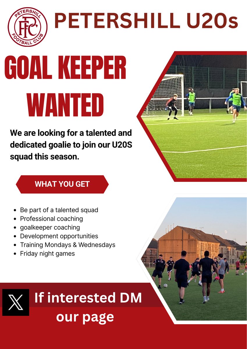 Petershill FC u20s Development (@peasyu20s) on Twitter photo We are looking for a goalkeeper to add to ourU20s development squad. If interested please DM our page <a href="/TeamfinderScot1/">Team Finder Scotland</a> <a href="/PetershillFC/">Petershill FC</a> <a href="/OfficialWoSFDL/">West of Scotland Football Development League</a> We are looking for a goalkeeper to add to ourU20s development squad. If interested please DM our page <a href="/TeamfinderScot1/">Team Finder Scotland</a> <a href="/PetershillFC/">Petershill FC</a> <a href="/OfficialWoSFDL/">West of Scotland Football Development League</a>