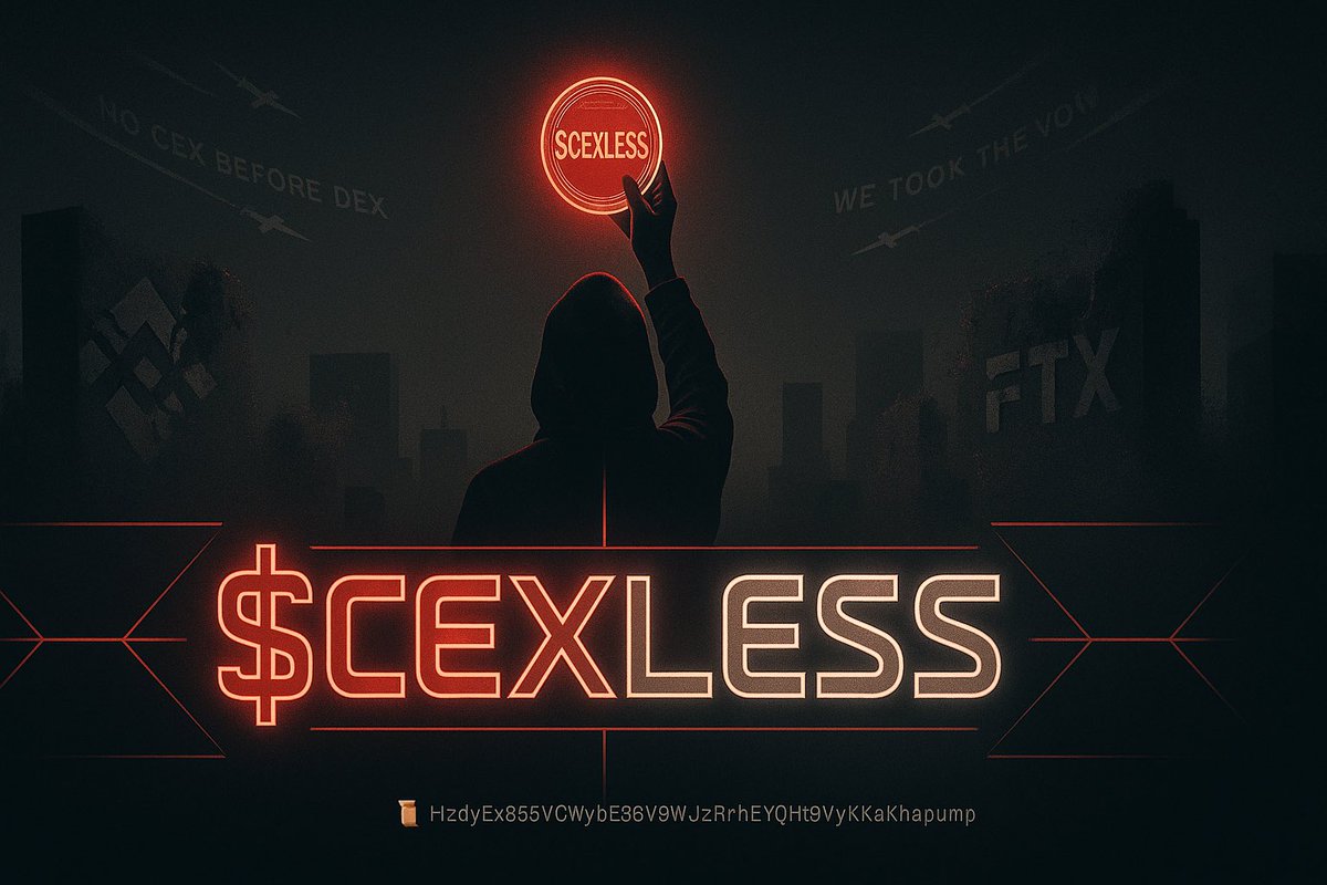 NabiSol7's tweet photo. They promised safety.
They gave us locked withdrawals, insider dumps, and digital prisons.
We broke the chains.
We took the vow.
We are the celibate few.
The $CEXLESS.
📜 CA: HzdYEx855WCWybE36V9WJzRrhEYQjHt8BvyKaKhapump
#CEXLESS #NoCEXBeforeDEX #DegenDisciples #SovereignOnly