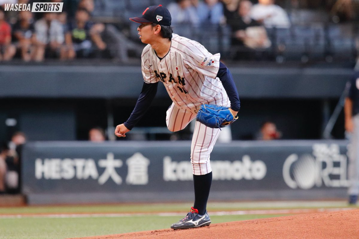 #伊藤樹（スポ４＝宮城・仙台育英）は初回から148㌔を計測し、無失点！

#sousupobaseball #waseda #早稲田 #日米野球