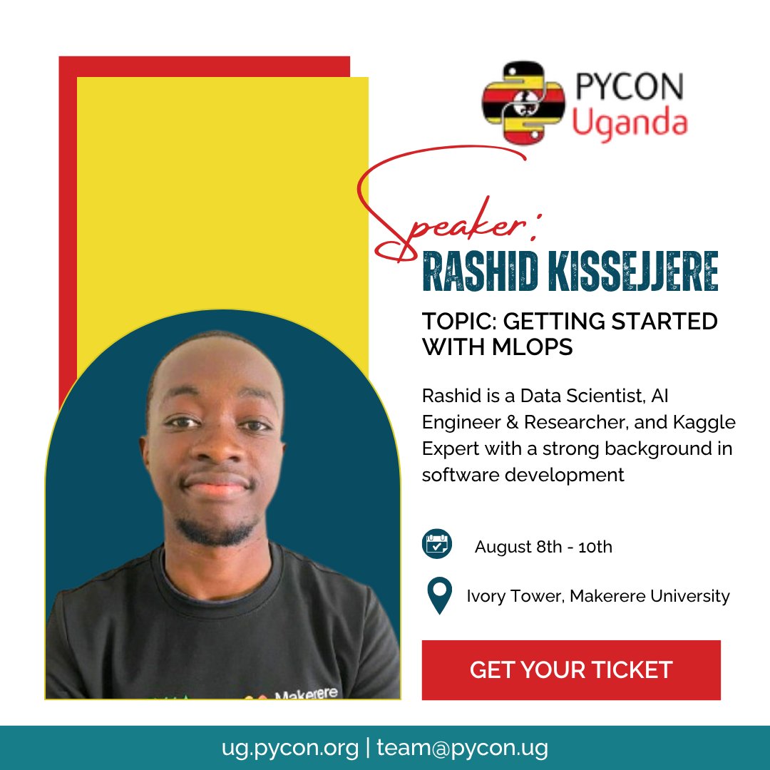 pyconuganda's tweet image. First speaker drop!
Meet Rashid, the man who whispers to models and yells at broken pipelines.
TOPIC: Getting Started with MLOps
Because training the model is cute... until it goes to production.
📅 Catch him live Aug 8–10 in Kampala!
#PyConUganda2025 #PyCon #PyConUganda