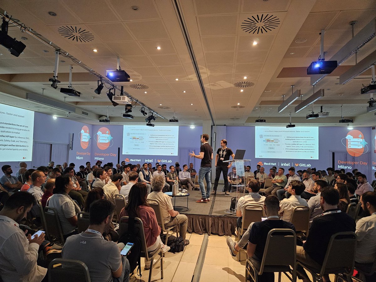 Natale Vinto ☮️ | @natalevinto@mastodon.uno (@natalevinto) on Twitter photo Developer Day Milan happening now! Here's Roberto Carratalà fand Marco Caimi showing Llama Stack <a href="/vllm_project/">vLLM</a> <a href="/_llm_d_/">llm-d</a> and MCP servers in action <a href="/RedHat_AI/">Red Hat AI</a> <a href="/openshift/">Red Hat OpenShift</a> <a href="/rhdevelopers/">Red Hat Developer</a> Developer Day Milan happening now! Here's Roberto Carratalà fand Marco Caimi showing Llama Stack <a href="/vllm_project/">vLLM</a> <a href="/_llm_d_/">llm-d</a> and MCP servers in action <a href="/RedHat_AI/">Red Hat AI</a> <a href="/openshift/">Red Hat OpenShift</a> <a href="/rhdevelopers/">Red Hat Developer</a>