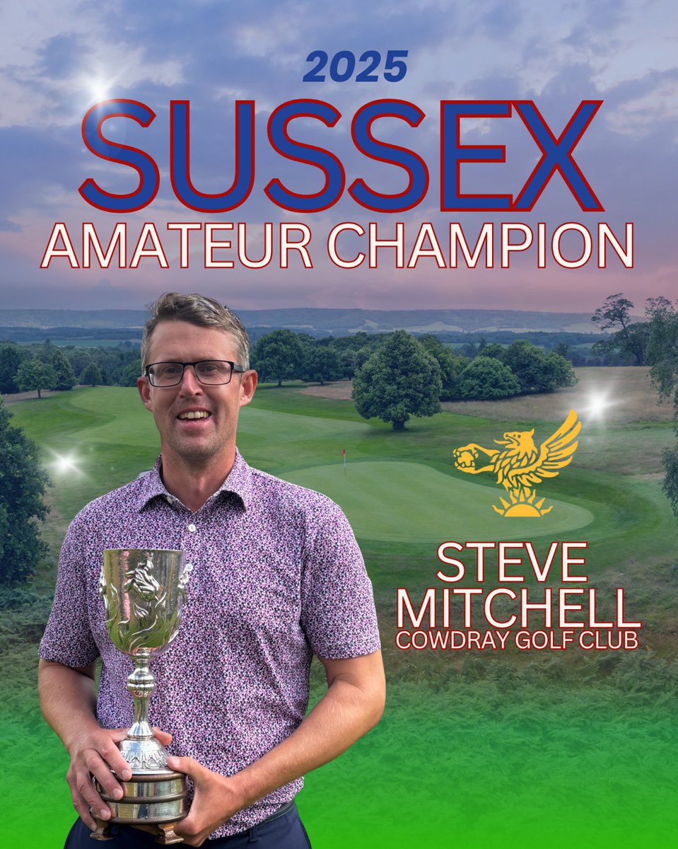 Sussex County Golf (@sussexc_golf) on Twitter photo Sussex Amateur Championship 2025
Congratulations to Steve Mitchell, who was crowned Sussex Amateur Champion after a 5&4 victory over Oscar White in Sunday’s final at <a href="/CowdrayGolf/">Cowdray Golf</a>
Click here for a full report from the event;
sussexgolf.org/news.php?newsi… Sussex Amateur Championship 2025
Congratulations to Steve Mitchell, who was crowned Sussex Amateur Champion after a 5&4 victory over Oscar White in Sunday’s final at <a href="/CowdrayGolf/">Cowdray Golf</a>
Click here for a full report from the event;
sussexgolf.org/news.php?newsi…