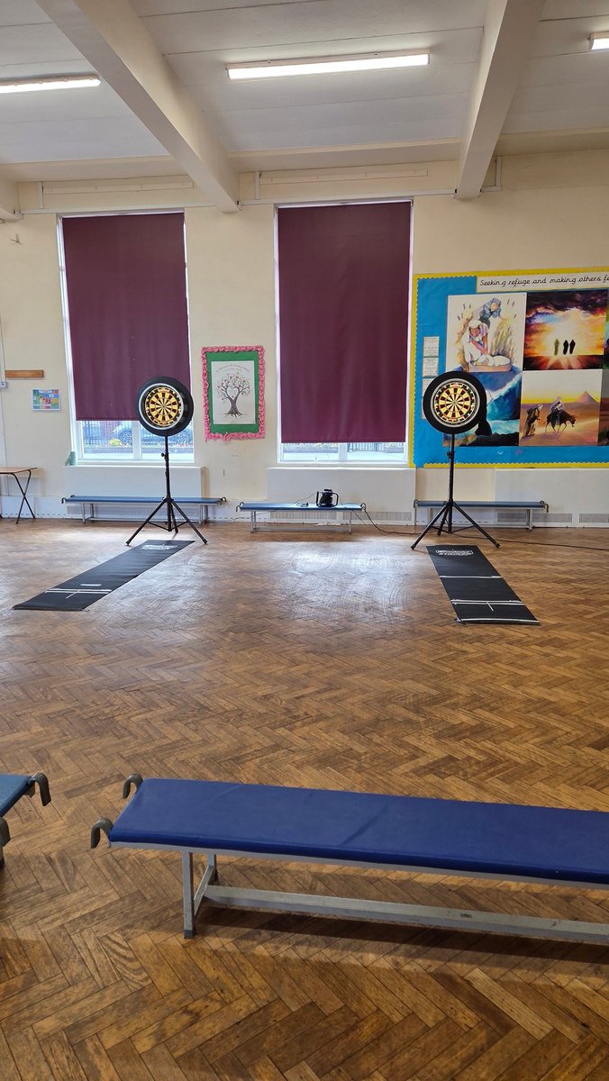 Down at St Sebastian's Primary School today doing a darts taster session! Looking forward to getting the kids involved and playing!