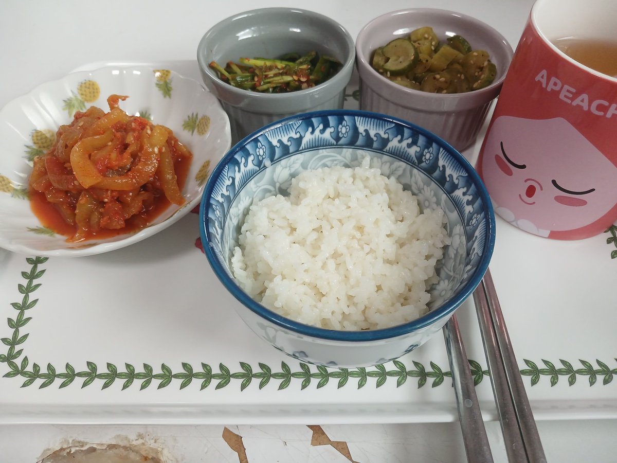 오늘은 직접만든 부추겉절이,오이장아찌 그리고수박껍질무침