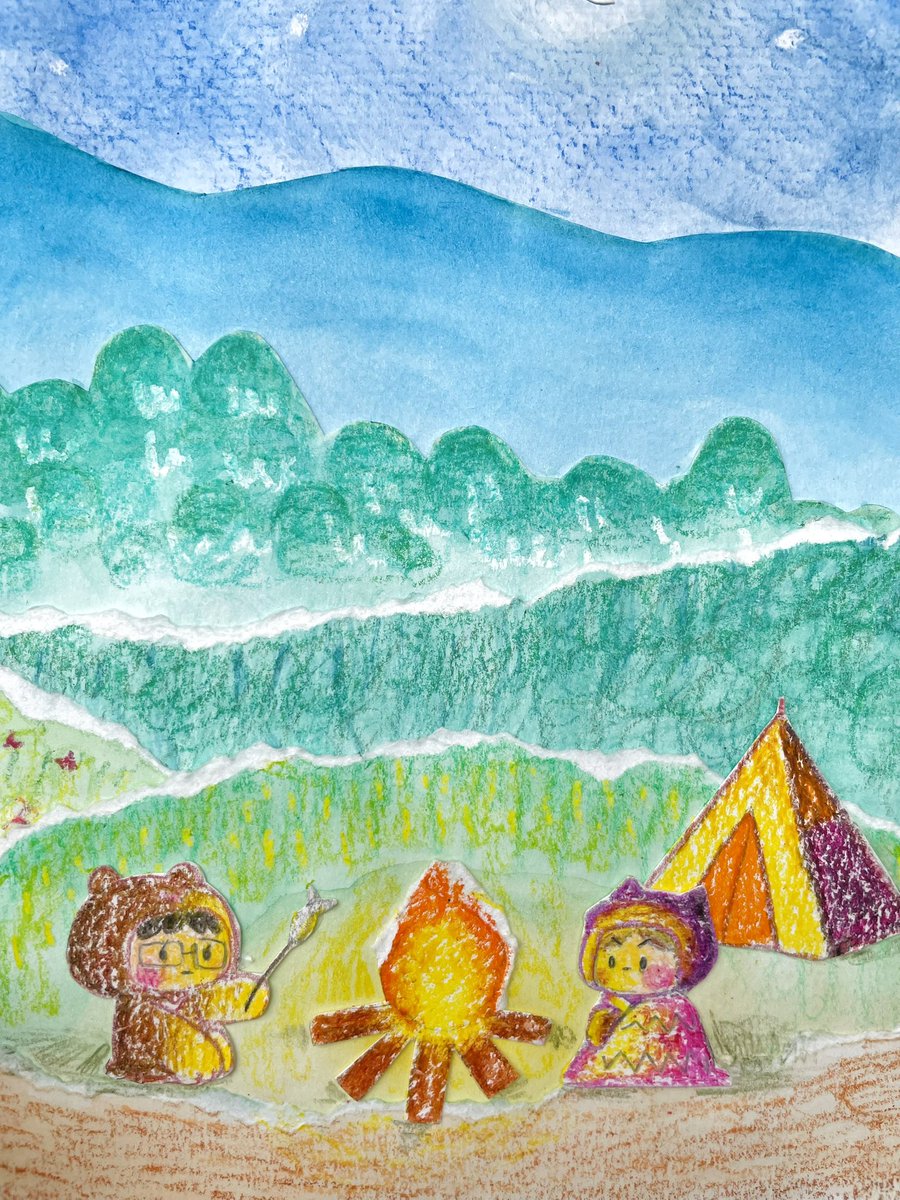 ⋆⁺₊🏕️🔥✦🐻 🐾⋆⁺₊⋆⛰️🌌☾

#กระดาษวาดรูป #ภาพระบายสี #papercollage #Wallpaper #paintings #artcraft #art #craft #forest #campfires #camping