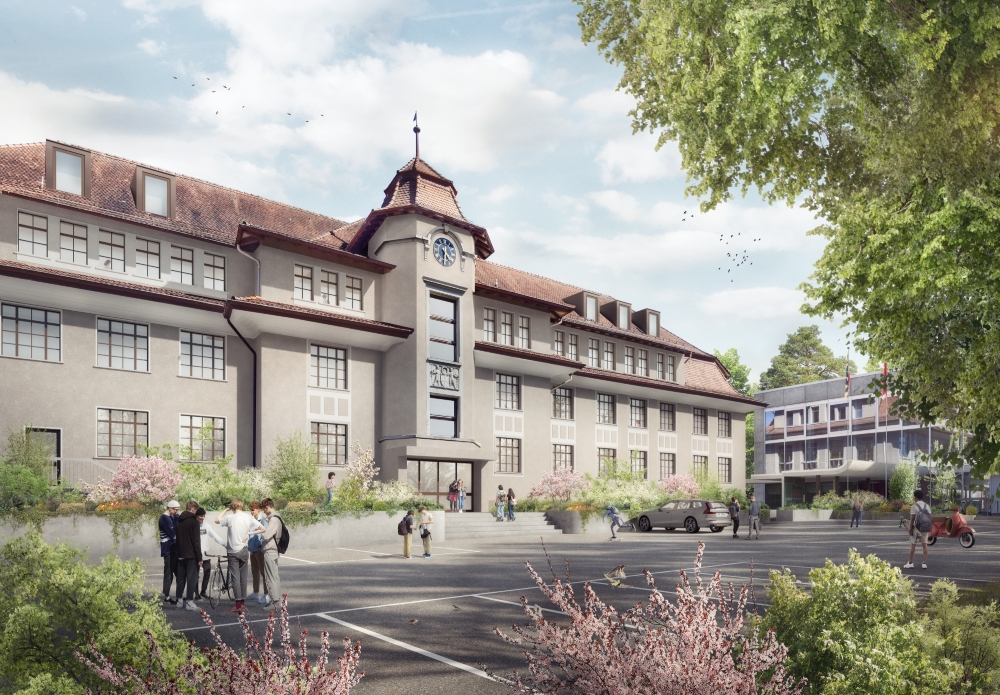 Sanierung OZK: Das Oberstufenzentrum Köniz genügt den heutigen Anforderungen nicht mehr. Geplant ist eine umfassende Sanierung, die auch den benötigten zusätzlichen Schulraum schafft. Der Aussenraum soll aufgewertet und das ganze Areal barrierefrei werden. koeniz.ch/id/1018/news/1…