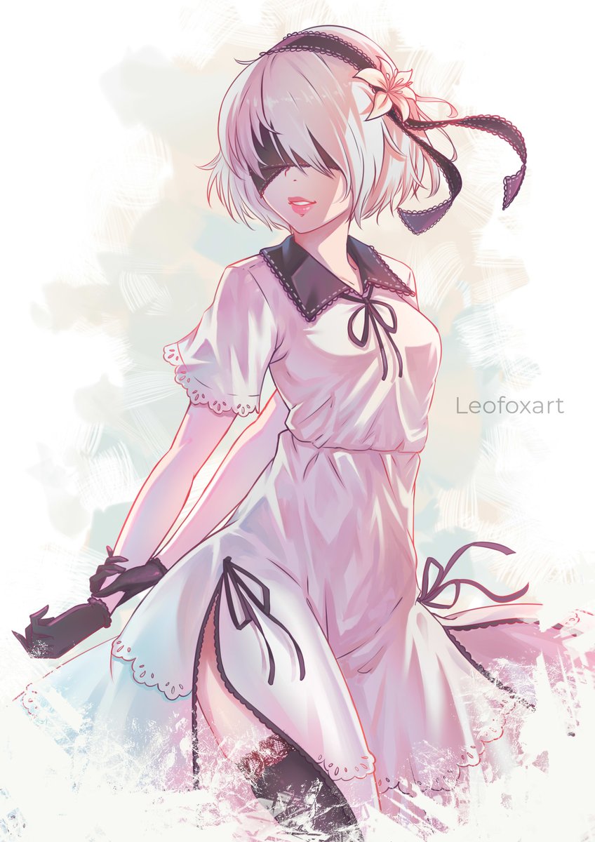 2b fanart, using a diferent color pallete and dress for this one.
