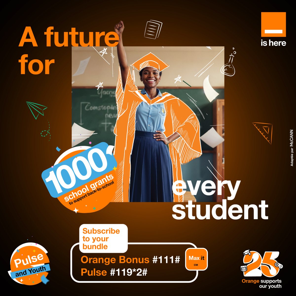 📚 Win 1,000 scholarships for your back-to-school!
No stress, Orange’s got you covered 💼
Enjoy your break your scholarship will find you through your plans 😉.

#OrangePulse #OrangeIsHere