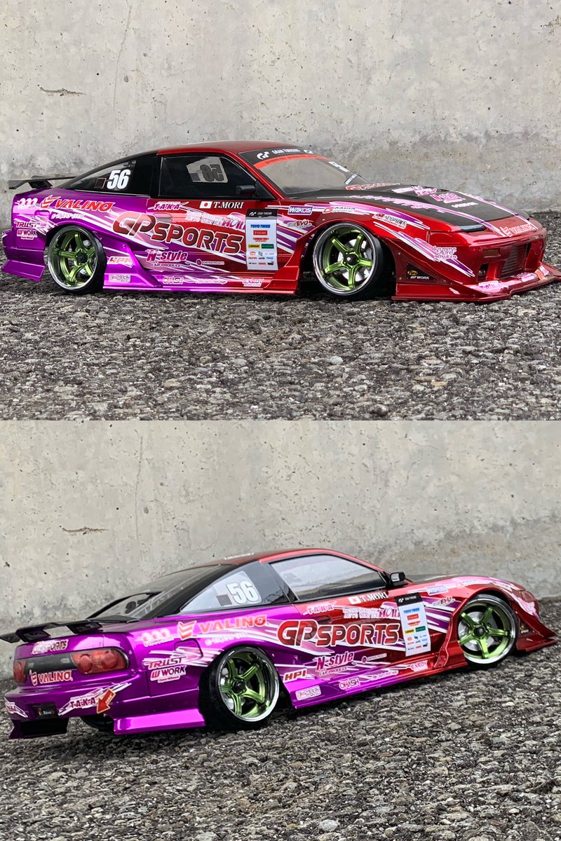 jun_643's tweet photo. NO.0201 
ReveD アディクション 180SX  2024 森孝弘選手 ver. 

#nissan #180sx  #森孝弘選手 #showupcolors #EGOKANDY #ENVYKANDY #アネスト岩田 
#エアブラシ #partsshoptaka #pstaka #gpsports #アディクション #addictionrc #reved #rccar #rcdrift #rcbody #D1gp https://t.co/ixi3srYNlZ