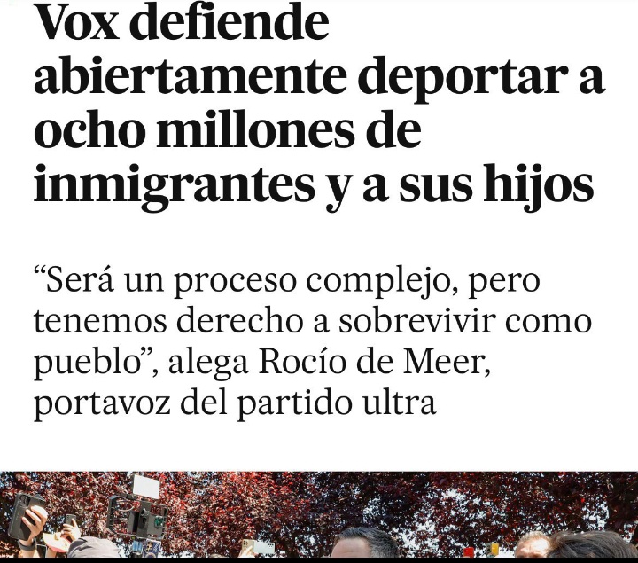 Si vox gobernara, pasaría como en EEUU, deportaría hasta a quien les votó.