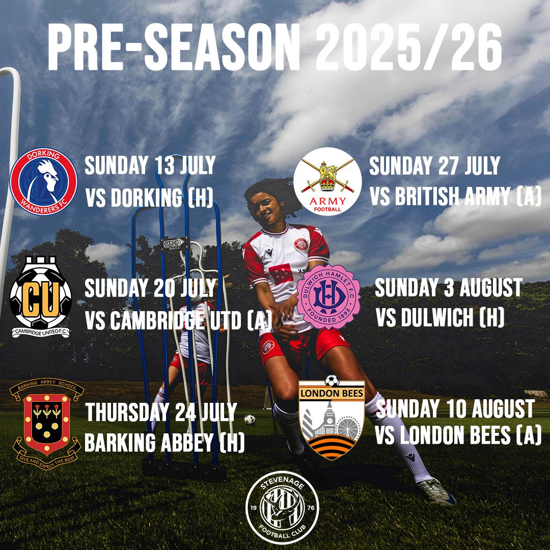 🗓️ 𝙋𝙧𝙚-𝙎𝙚𝙖𝙨𝙤𝙣 … dates for your diary! Ticket details to be released in due course!

#WeAreStevenage 🔴⚪️