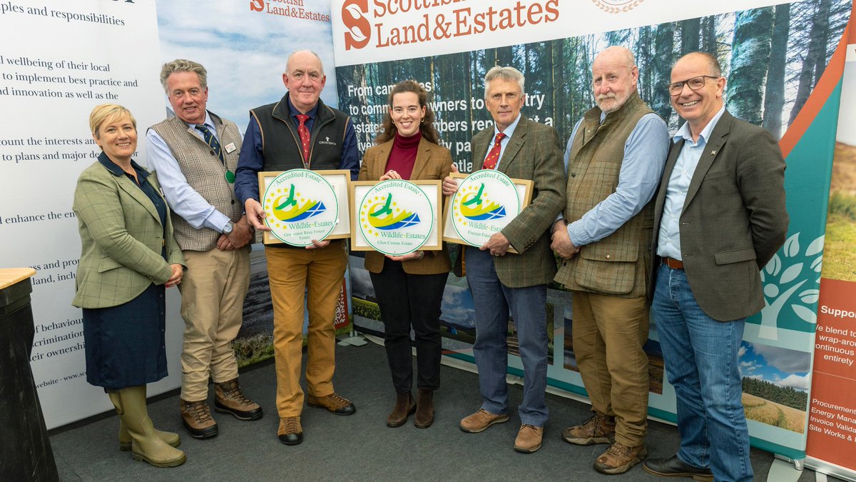 Finzean, <a href="/Grosvenor/">Grosvenor</a> Reay Forest and Glen Creran estates all received WES accreditation at the Scottish Game Fair this weekend, presented by <a href="/JimFairlieLogie/">Jim Fairlie MSP SNP</a>. 

Exceptionally pleased that Reay Forest has achieved the first ever Gold banding awarded by the scheme- well done to all!