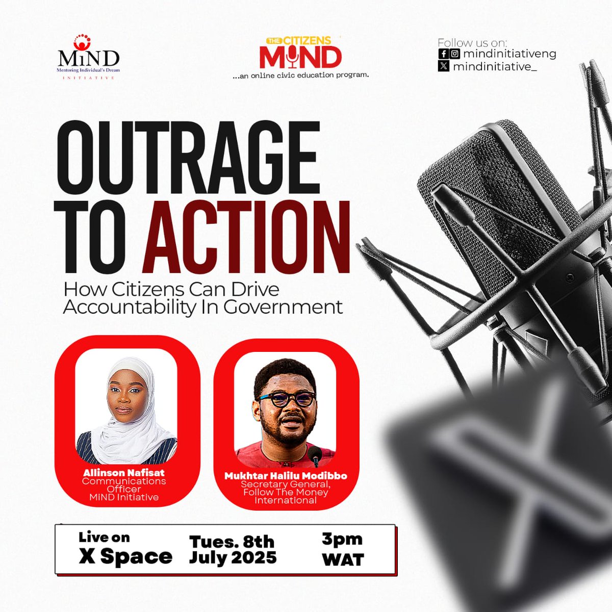 MiNDInitiative_'s tweet image. HAPPENING TODAY: Join us for another powerful edition of the Citizens’ MiND Conversation — where real people discuss real issues, and ideas become action. 
We’re talking change, accountability, and citizen power. Be part of it. Join, using this link 
x.com/i/spaces/1YqJD…
