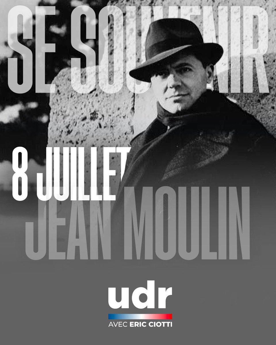 Il y a 82 ans, Jean Moulin tombait sous la torture infligée par la Gestapo, sans jamais trahir un seul de ses compagnons.

Chef de la Résistance, héros de l’ombre, il s’est sacrifié pour que la France reste la France.

Nous lui devons notre Liberté et une reconnaissance