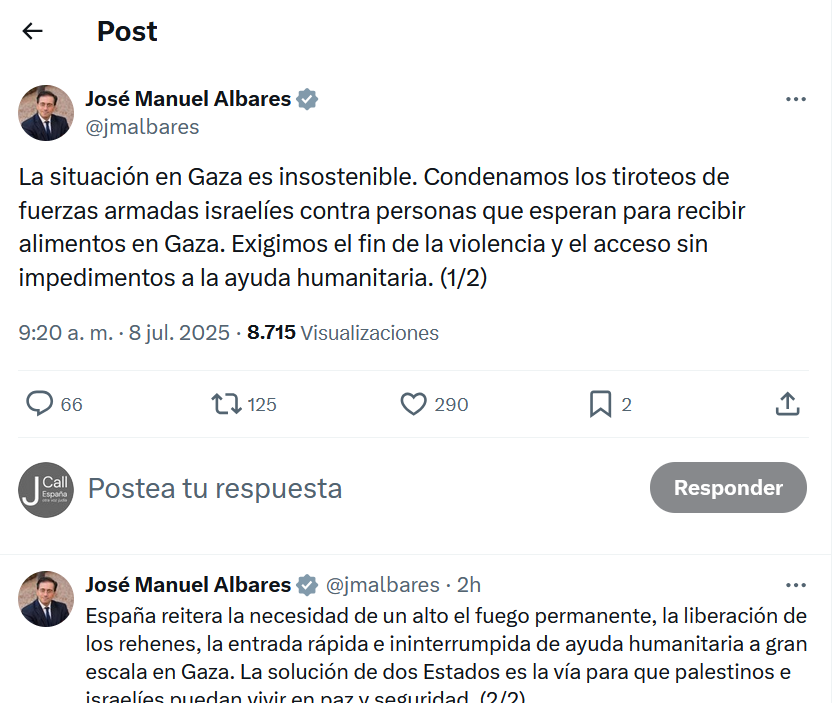 JcallSpain's tweet image. JCall apoya la política exterior española en Oriente próximo.@jmalbares