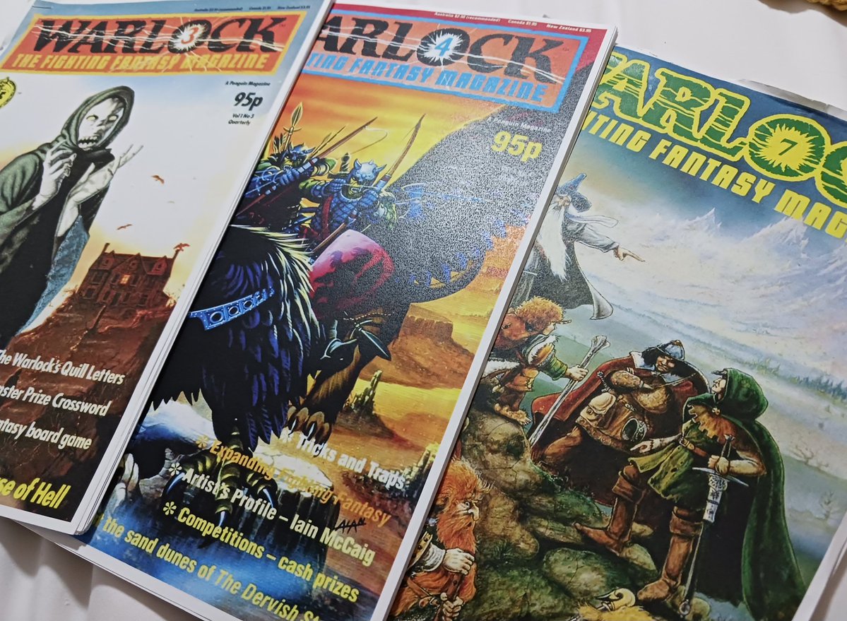 yum_dm's tweet image. I swapped to reading some Warlock magazines for old school #FightingFantasy. A great series to own if you love the choose-your-own adventure books. #DnD #DungeonsAndDragons #TTRPG