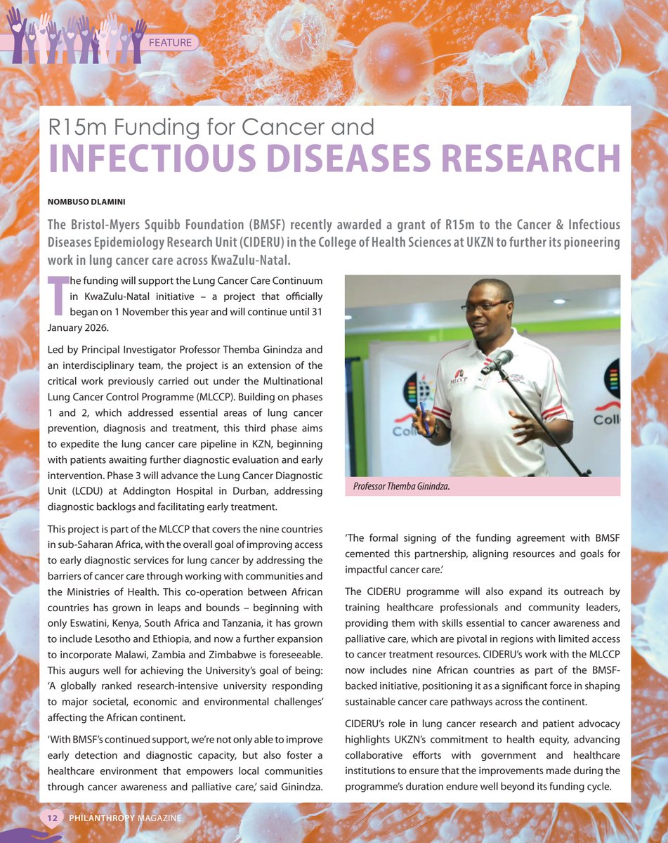 Featured in the July edition of UKZN Foundation’s magazine, “Philanthropy” foundation.ukzn.ac.za/PhilanthropyUK…