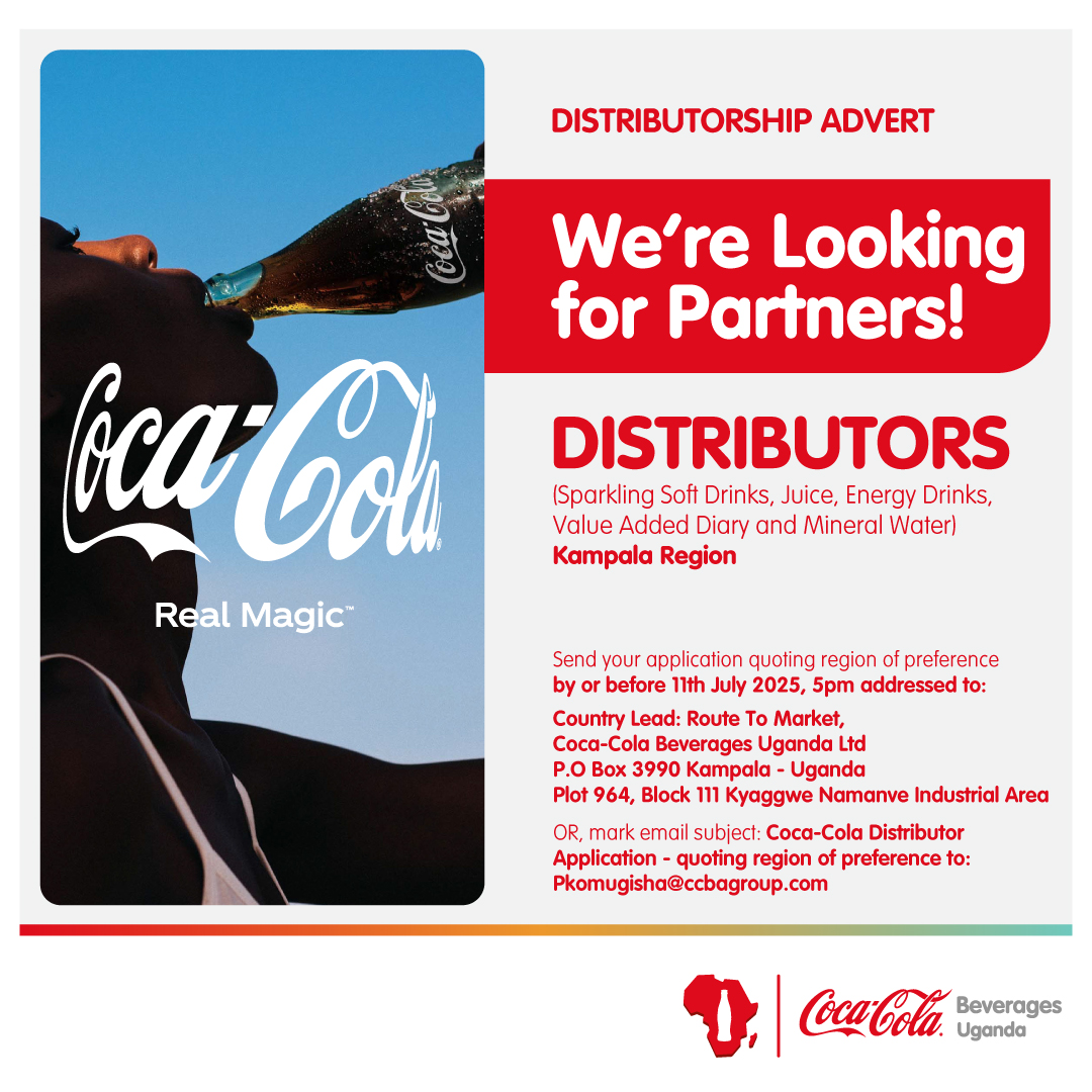 CocaColaBevUg's tweet image. Ready to grow with a global brand? 🚚
We’re looking for passionate partners to distribute our full range of Coca-Cola products across the Kampala Region.
if you have a vision to deliver refreshment to every corner and create shared value . This is your moment.
📅 Apply by 11th…