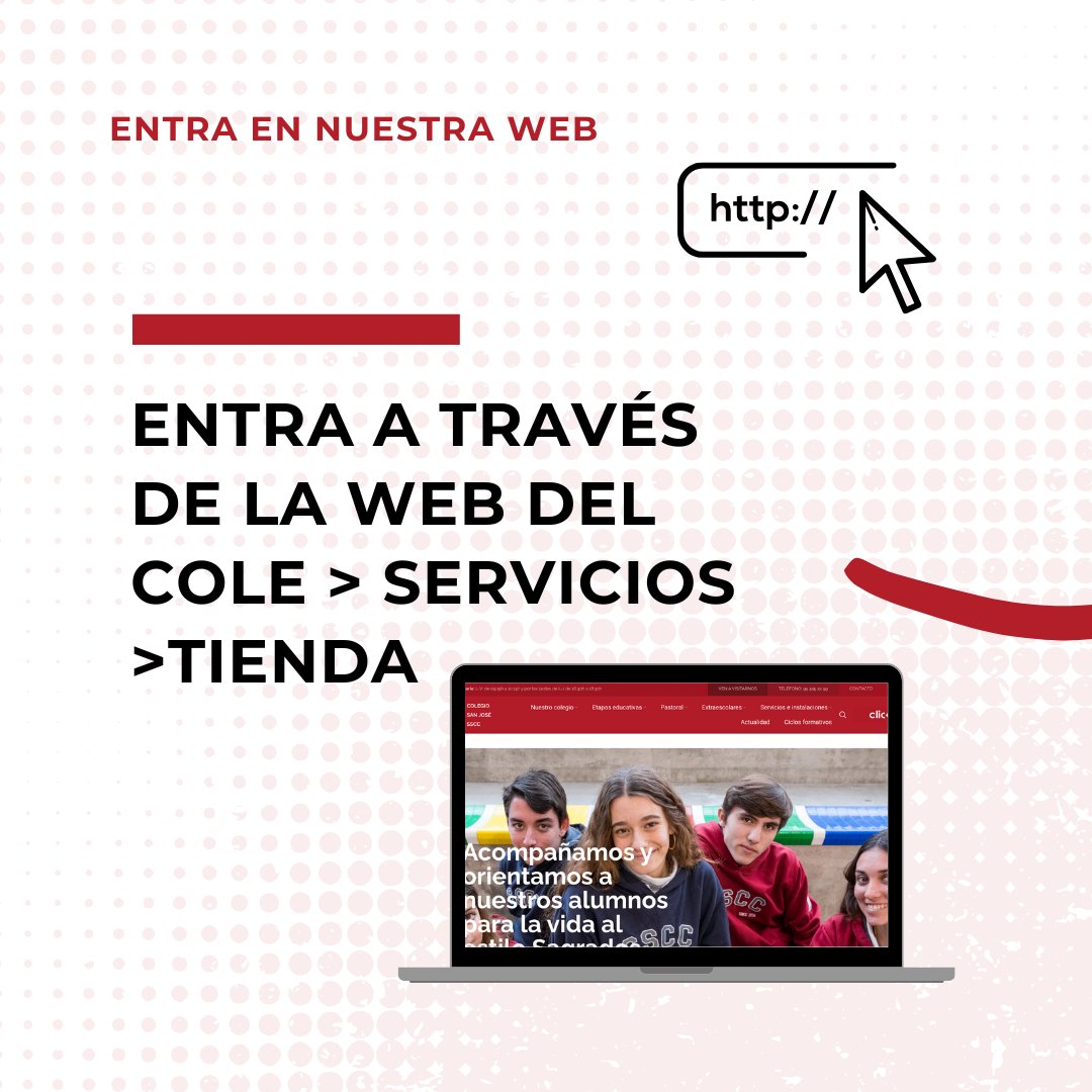 🎒 ¡Ya disponibles nuestros packs escolares completos!
Ahorra tiempo y dinero comprando todo lo que necesitas para el próximo curso en un solo clic.

✅ Libretas
✅ Mochilas
✅ Útiles

🔍 colegiosanjosesscc.es