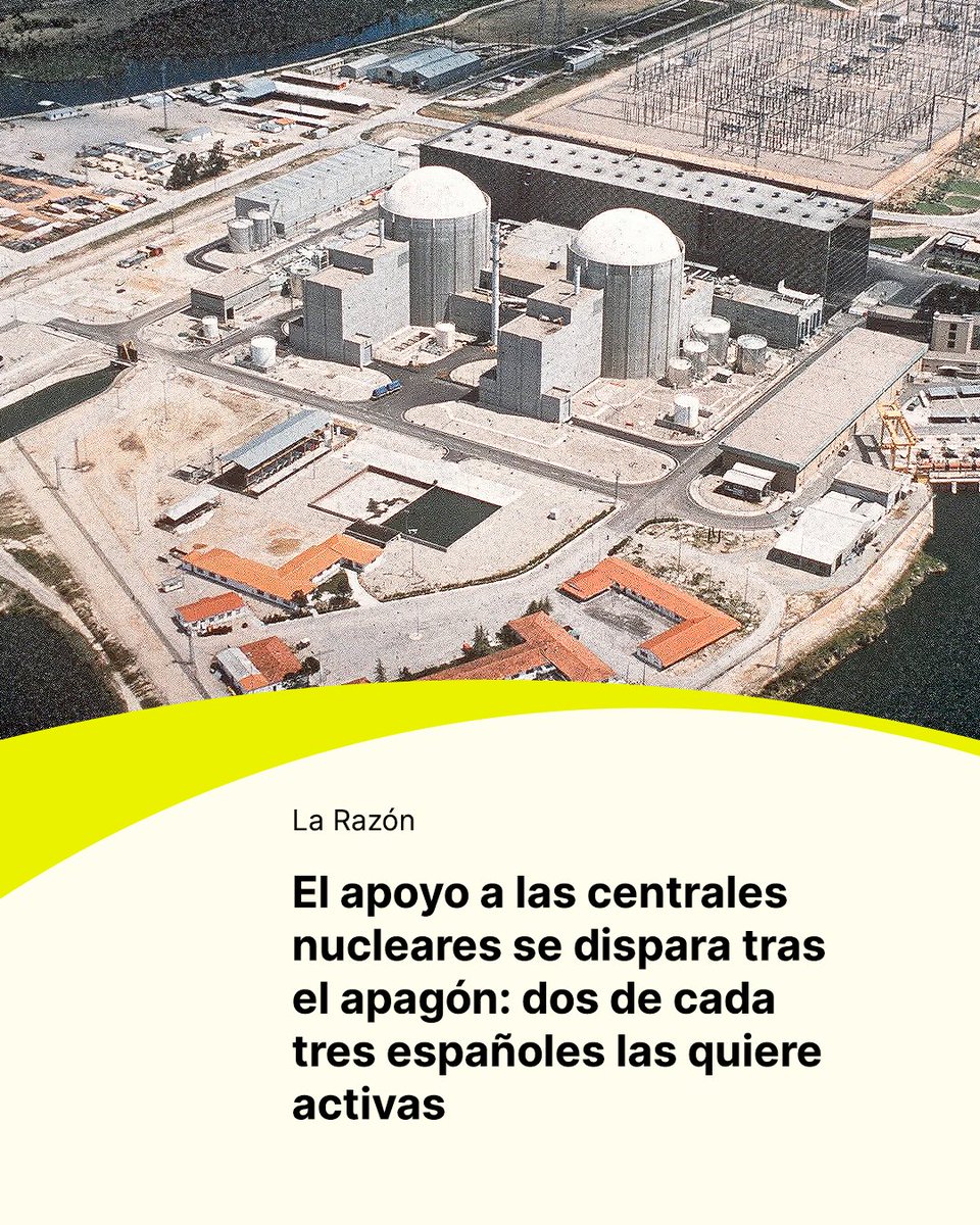 Sociedad Nuclear Española (SNE) (@sneu235) on Twitter photo El apoyo 👍🏻 a la energía nuclear ⚛️ en España 🇪🇸 ha aumentado significativamente tras el apagón que afectó a toda la Península el pasado 28 de abril. Según el último Barómetro del Real Instituto Elcano <a href="/rielcano/">Real Instituto Elcano</a>, dos de cada tres españoles (66 %) desean que las centrales El apoyo 👍🏻 a la energía nuclear ⚛️ en España 🇪🇸 ha aumentado significativamente tras el apagón que afectó a toda la Península el pasado 28 de abril. Según el último Barómetro del Real Instituto Elcano <a href="/rielcano/">Real Instituto Elcano</a>, dos de cada tres españoles (66 %) desean que las centrales