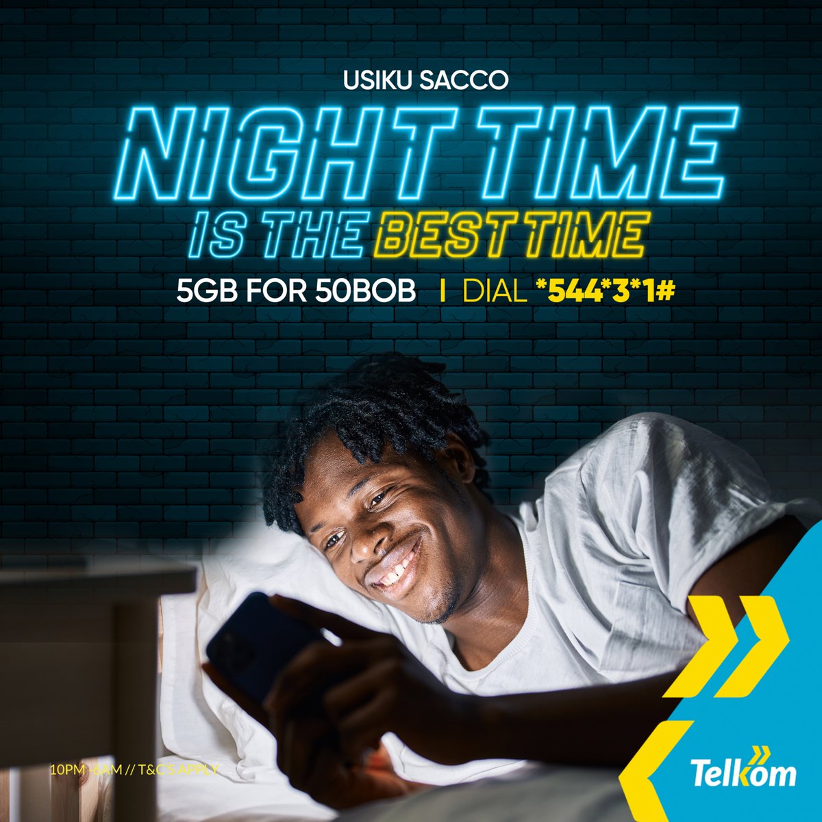 Calling all night owls! Seize the night with #UsikuSacco, and score 5GB for just 50 bob. Whether it's binge-watching series, or streaming the PSG vs Real Madrid #ClubWorldCup  match going down in 30 mins, own every moment from 10 pm to 6 am.
Dial *544*3*1# now and own the night!
