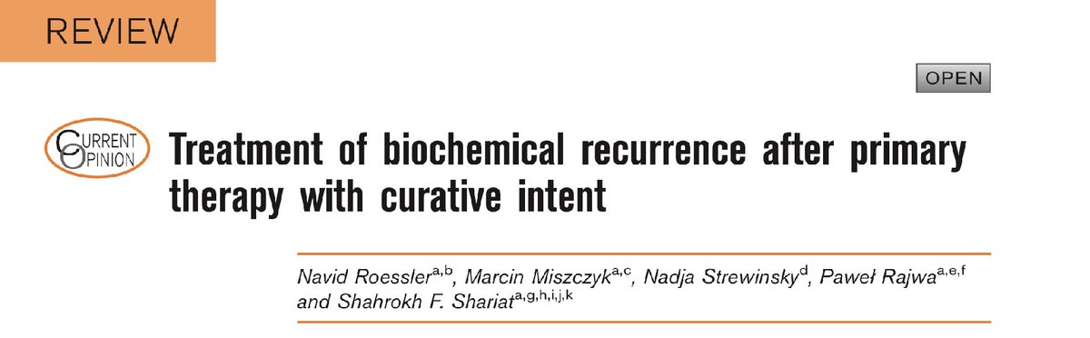 Navid Roessler (@n_roessler) on Twitter photo Early salvage RT matches adjuvant RT outcomes while reducing overtreatment in prostate cancer recurrence.
Add PSMA-PET + short-term ADT or ARPI for better risk-adapted control, especially in high-risk BCR.
<a href="/DrShariat/">Shahrokh F. Shariat</a> <a href="/miszczyk_marcin/">Marcin Miszczyk</a> <a href="/dr_rajwa/">Pawel Rajwa</a>
journals.lww.com/co-urology/ful… Early salvage RT matches adjuvant RT outcomes while reducing overtreatment in prostate cancer recurrence.
Add PSMA-PET + short-term ADT or ARPI for better risk-adapted control, especially in high-risk BCR.
<a href="/DrShariat/">Shahrokh F. Shariat</a> <a href="/miszczyk_marcin/">Marcin Miszczyk</a> <a href="/dr_rajwa/">Pawel Rajwa</a>
journals.lww.com/co-urology/ful…