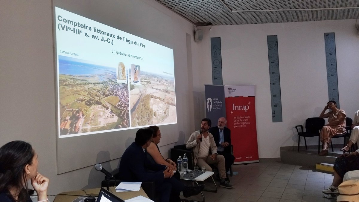 MarcSauer1's tweet image. Table ronde &quot;Les Grecs en Languedoc&quot; au @MuseeEphebe, en présence de @GarciaDInrap , Réjane Roure et Eric Gailledrat @Inrap
