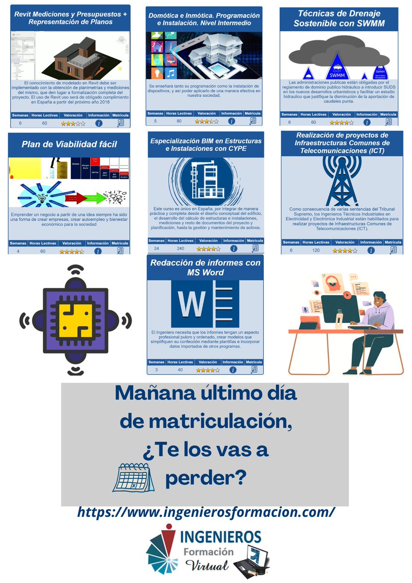 🎯 Última oportunidad de la semana: ¡Matricúlate ya en los cursos de Ingenieros Formación COGITI!

📚 Formación online
🔧 Para el sector técnico
🕒 ¡Flexible y 100 % actualizada!

👉 ingenierosformacion.com

#Ingenieros #COGITIFormación #ÚltimosCursos #FormaciónContinua