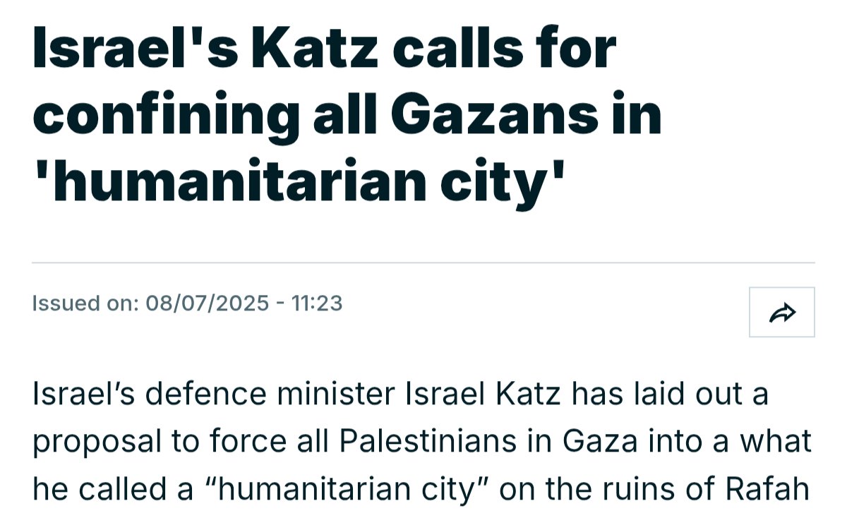 I've heard a lot of euphemisms in my life but 'humanitarian city' for 'concentration camp' takes the biscuit!