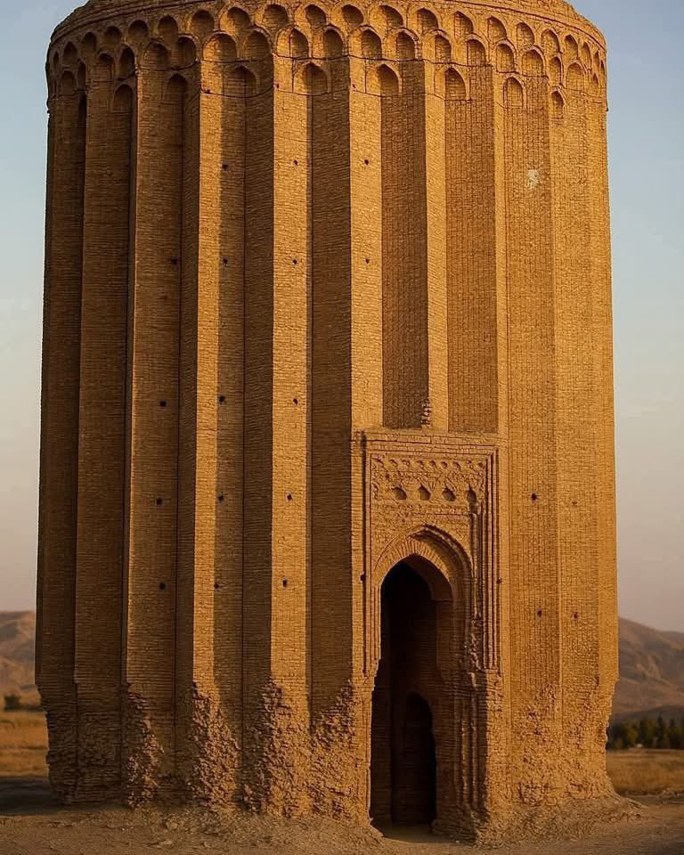 This is in Ray, Iran, a 1,000-year-old marvel still stands, known as the Toghrol Tower. Measures some 20 meters high, standing since 1063 CE, made of earthen bricks, with some historians believing that it shelters the tomb of Tughril Beg, founder of the Seljuk dynasty. It serves