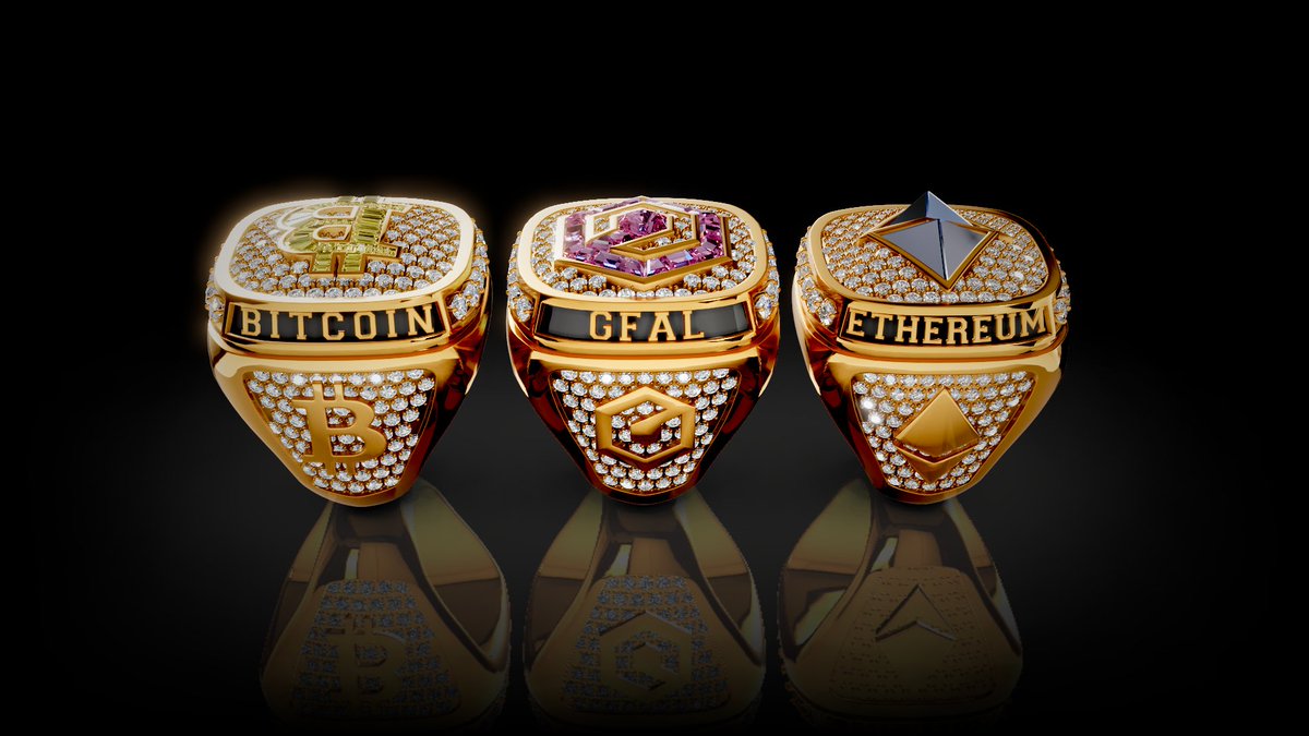 GFAL_Official's tweet image. Proof of Luxe: The Triad Drop available now!
66 rings $GFAL, $ETH, $BTC
• $GFAL Ring: $50 → $7,500 (14 units forged)
• $ETH Ring: $100 → $15,000 (22 units forged)
• $BTC Ring: $200 → $30,000 (30 units forged)
Buy yours now 👉 gfal.market/proof-of-luxe