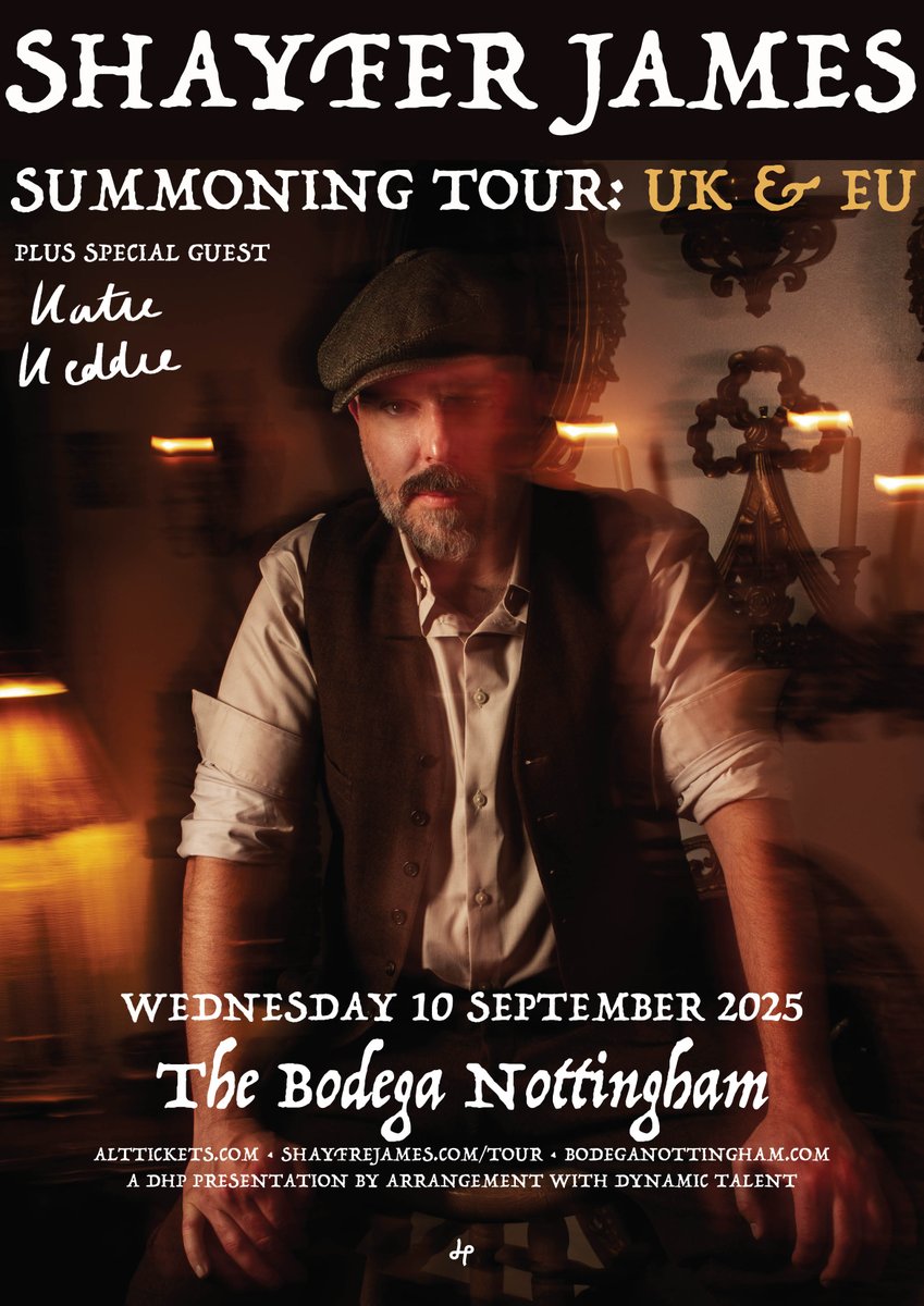 bodeganotts's tweet image. We sat down with singer-songwriter multi-instrumentalist extraordinaire @shayferjames in preparation for his Bodega headline show on September the 10th. You can read the interview here:
bodeganottingham.com/blog/meet-em-s…
Tickets still on sale here 👉 alt.tkts.me/tl/6672