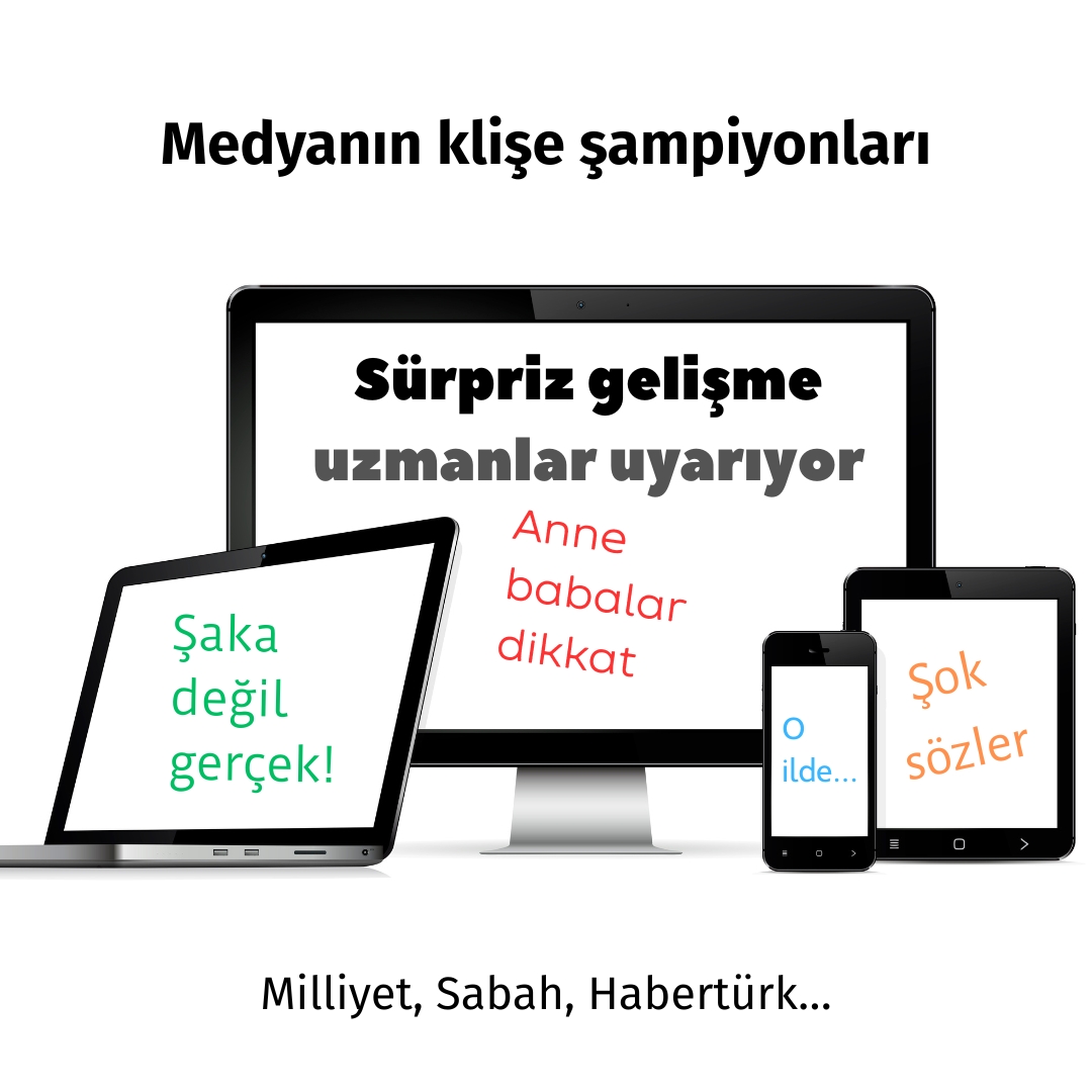 Journo (@journocomtr) on Twitter photo 👅 "Şok sözler" ve "sürpriz gelişme" gibi tık avcılığına yönelik klişe ifadeleri, haber başlıklarında en çok Milliyet, Sabah ve Habertürk kullanıyor.
Google algoritması da haber dilindeki bu bozulmayı teşvik ediyor.
<a href="/kkubraderin/">Kübra Derin</a> ve <a href="/yusufiris_/">Yusuf İris</a> araştırdı: journo.com.tr/klise-haber-ba… 👅 "Şok sözler" ve "sürpriz gelişme" gibi tık avcılığına yönelik klişe ifadeleri, haber başlıklarında en çok Milliyet, Sabah ve Habertürk kullanıyor.
Google algoritması da haber dilindeki bu bozulmayı teşvik ediyor.
<a href="/kkubraderin/">Kübra Derin</a> ve <a href="/yusufiris_/">Yusuf İris</a> araştırdı: journo.com.tr/klise-haber-ba…