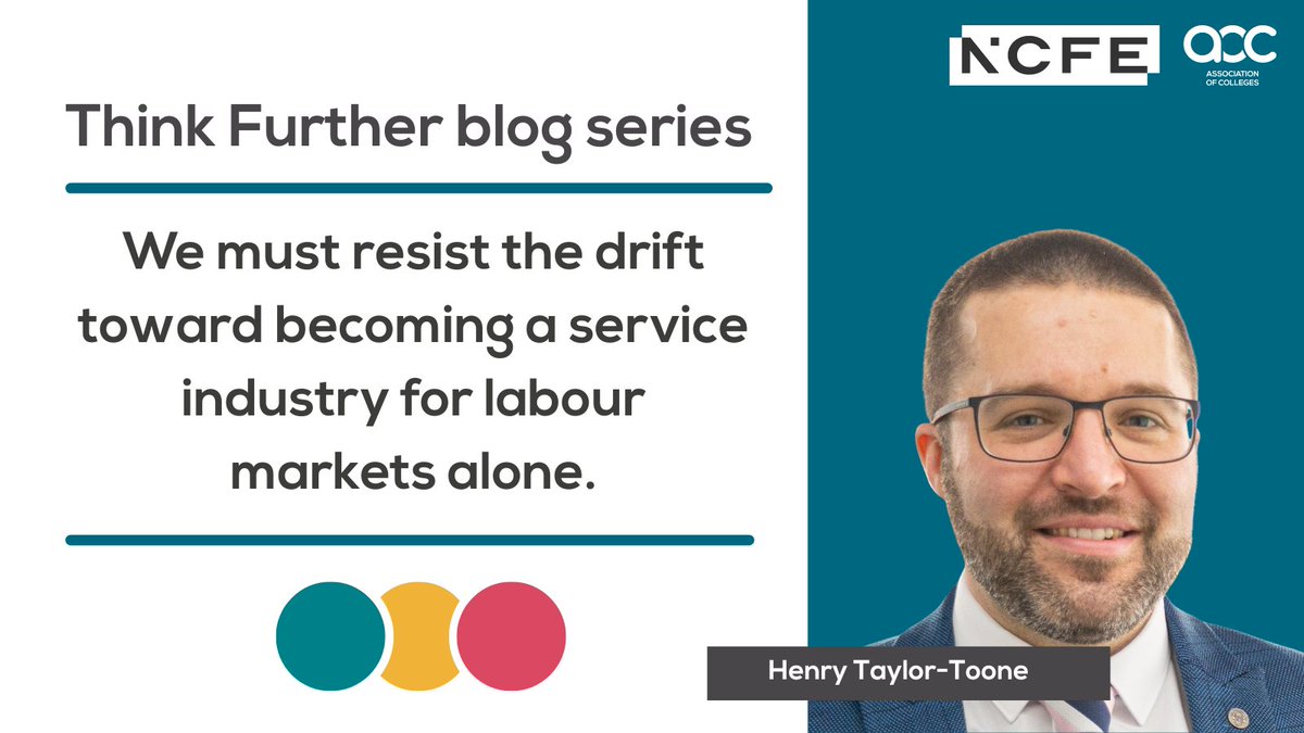 “The future of skills education must be about more than labour market alignment. It must also be about strengthening the fabric of our society.” <a href="/NCFE/">NCFE</a>

Explore this weeks Think Further article on why colleges matter more than ever: pulse.ly/iq9wuhsnrp

#ThinkFurther