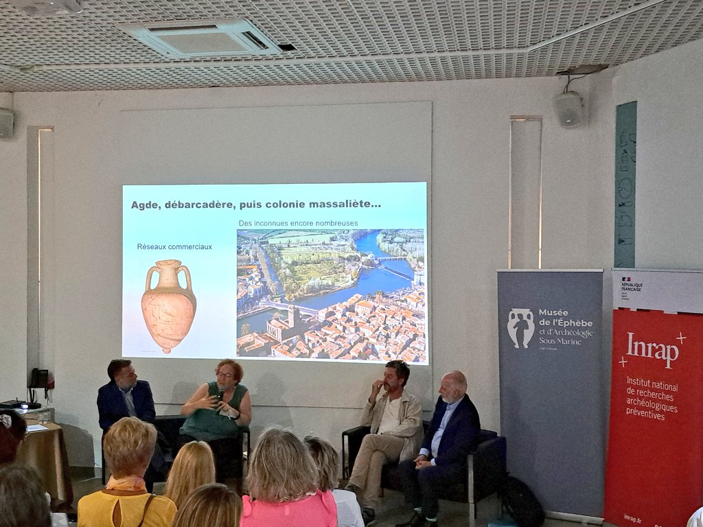 Actualités Inrap Midi-Méditerranée (@inrap_actummed) on Twitter photo Le <a href="/MuseeEphebe/">Musée Ephèbe</a> acceuillera en 2026 une exposition « Agde grecque : découvertes archéologiques du Rhône aux Pyrénées » annoncent <a href="/SFreyAgde/">Sébastien Frey</a> et <a href="/GarciaDInrap/">Dominique Garcia</a>
Ce matin une table-ronde a donné un aperçu du contenu de l'exposition, qui traitera des contacts entre Gaulois et Phocéens Le <a href="/MuseeEphebe/">Musée Ephèbe</a> acceuillera en 2026 une exposition « Agde grecque : découvertes archéologiques du Rhône aux Pyrénées » annoncent <a href="/SFreyAgde/">Sébastien Frey</a> et <a href="/GarciaDInrap/">Dominique Garcia</a>
Ce matin une table-ronde a donné un aperçu du contenu de l'exposition, qui traitera des contacts entre Gaulois et Phocéens