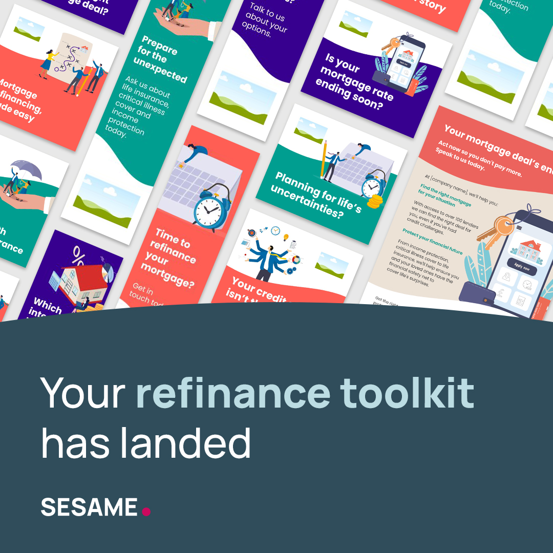 Have you explored your Refinance Toolkit yet?👏

Available to all Sesame advisers, it helps you support your customers understand refinance options, whether it's reducing payments, releasing equity, or reviewing their needs.

 👉Log in now!

#Refinance #ProductTransfer